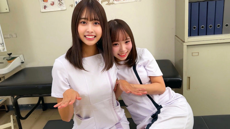 【SMJS-171】ふうさん＆ちなみさん 素人ムクムク-職-画像-可愛いナースと戯れる